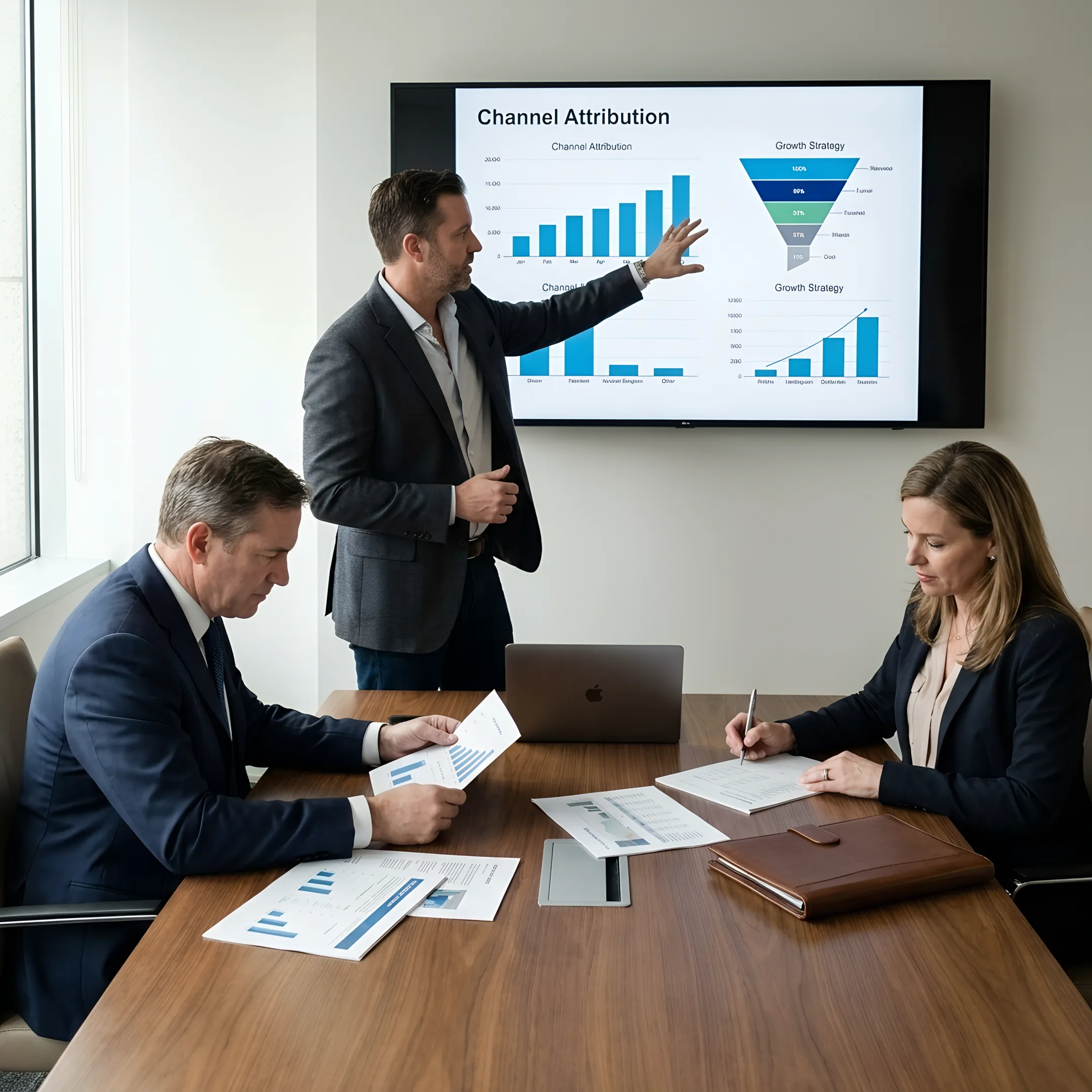 Interim CMO presenting a law firm marketing strategy
