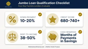 Jumbo loan qualification requirements checklist for down payment credit and reserves