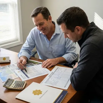 Loan officer reviewing investment property financing