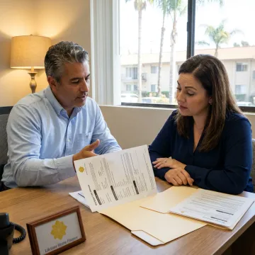 First-time homebuyer receiving mortgage guidance in Los Angeles