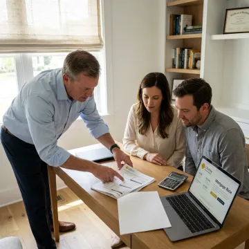 First-time homebuyer reviewing mortgage documents in Irvine