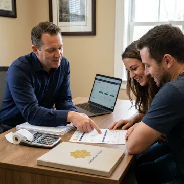 Loan officer reviewing first-time homebuyer documents