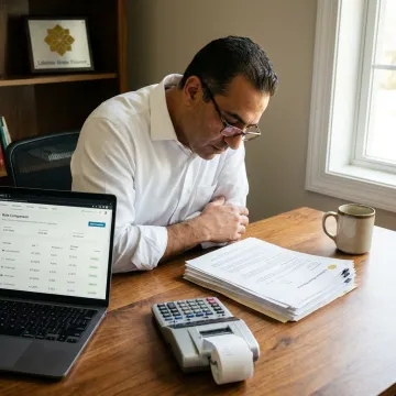 Loan officer reviewing refinance documents with homeowner
