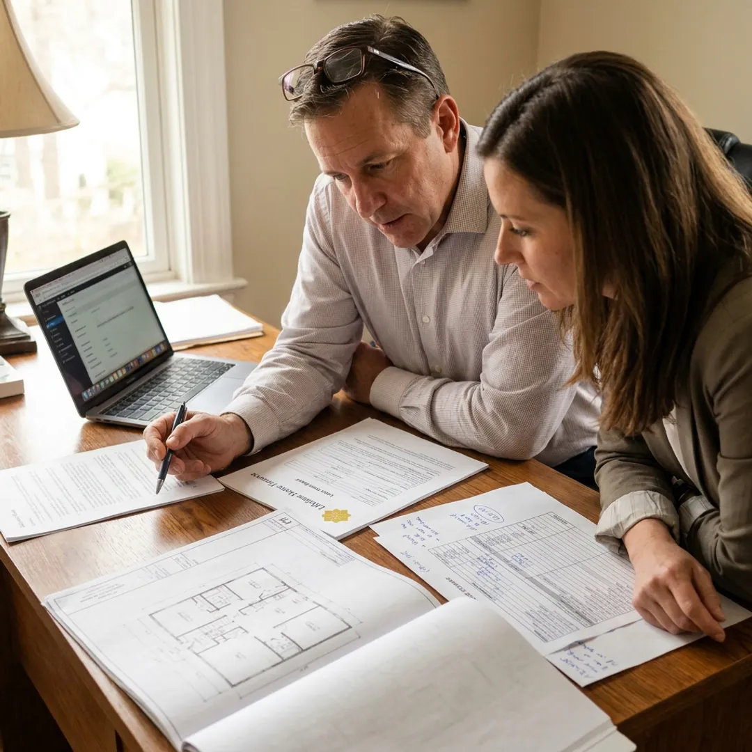 Fix and flip investor reviewing renovation financing