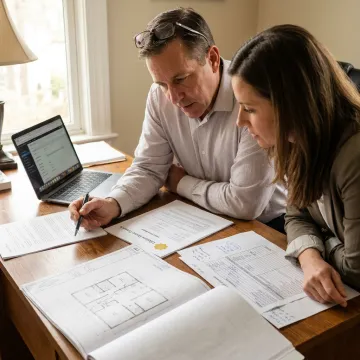 Fix and flip investor reviewing renovation financing