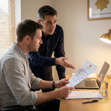 Real estate investor reviewing fix and flip loan documents