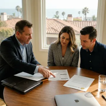 San Diego homeowner reviewing mortgage refinance options