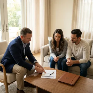 Loan officer explaining home loan options