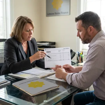 Loan officer reviewing borrower bank statements