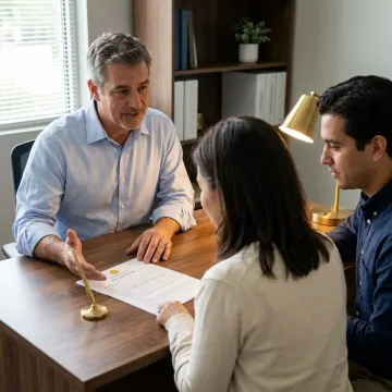 Loan officer explaining refinance options to homeowners