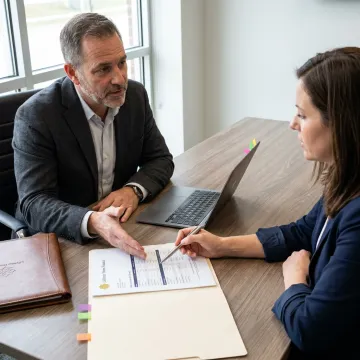 Loan officer discussing investment loan options