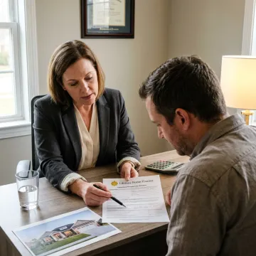Homebuyer reviewing conventional mortgage options