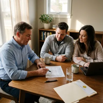Loan officer explaining mortgage options