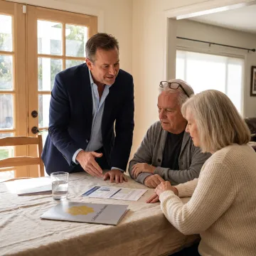 Loan officer explaining home equity options
