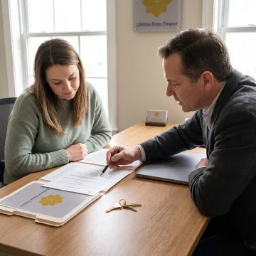 Homebuyer reviewing down payment assistance options