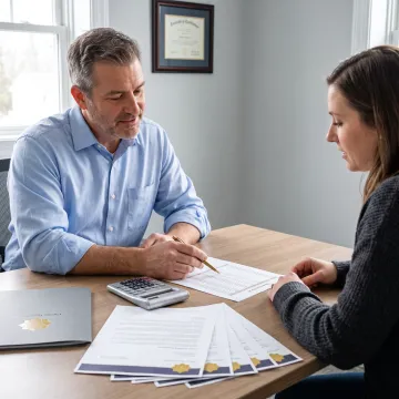 Loan officer explaining home financing options