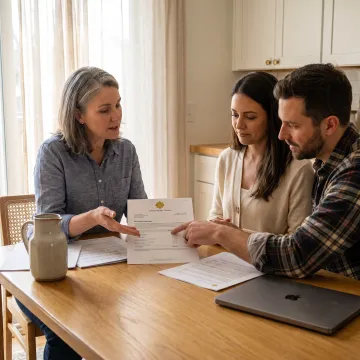 Spring Valley couple reviewing mortgage options with a loan officer