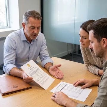 Loan officer explaining mortgage options