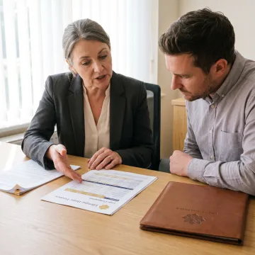 Mortgage advisor explaining tax credit and loan options
