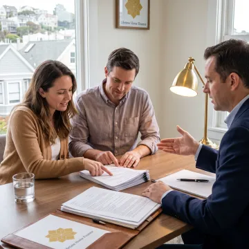 First-time homebuyers meeting with a mortgage advisor