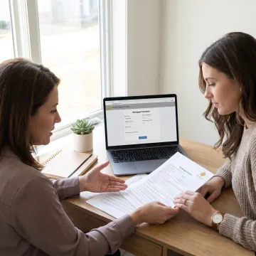 Homebuyer reviewing FHA loan options with a loan officer