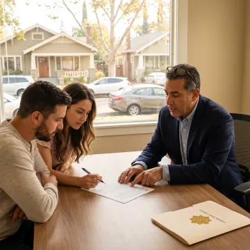 Loan officer reviewing mortgage options with Sacramento homebuyers