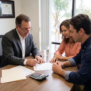 Mortgage broker consulting with Bakersfield homebuyers