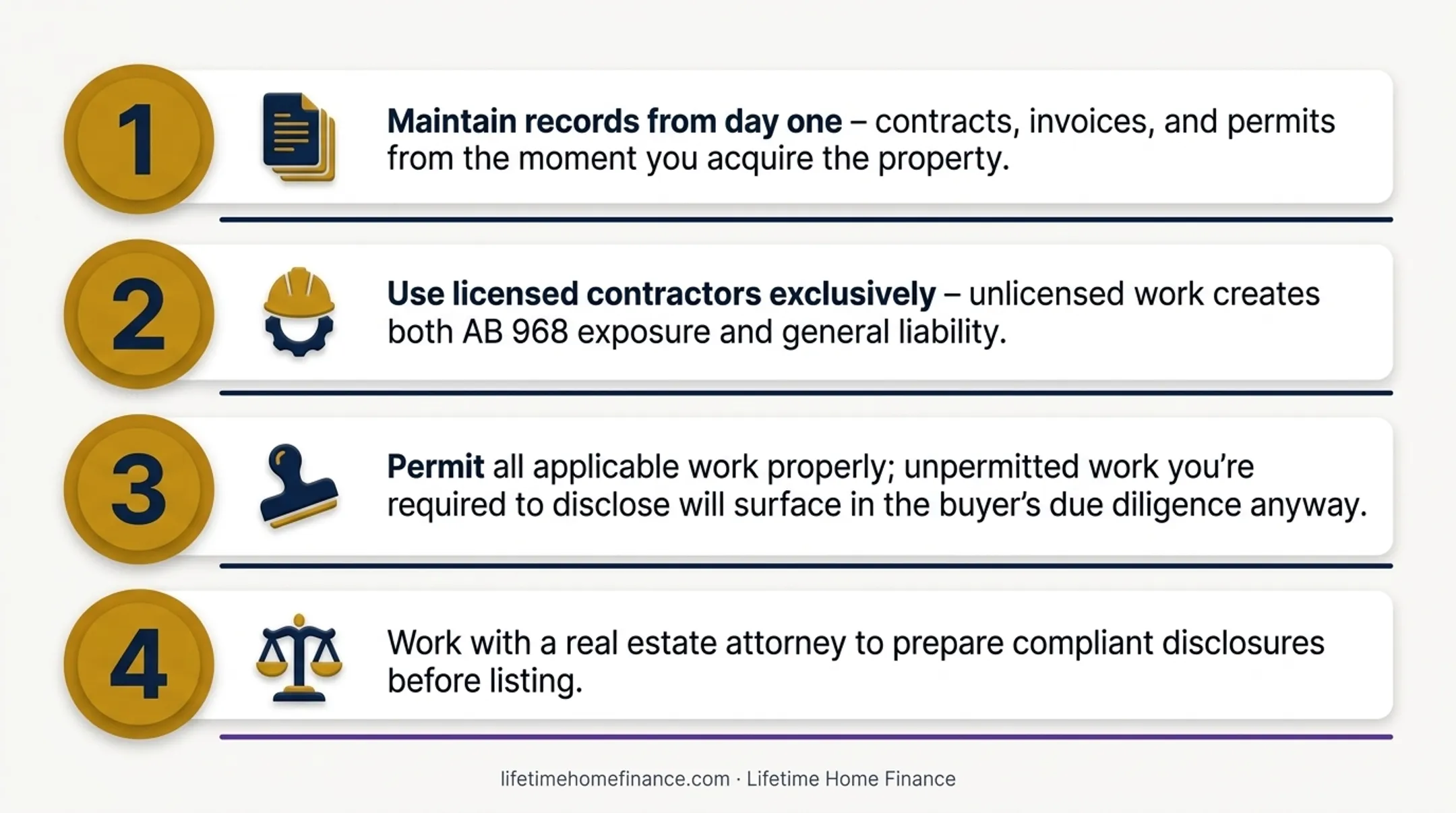 AB 968 California flipper law four-step compliance process flow infographic