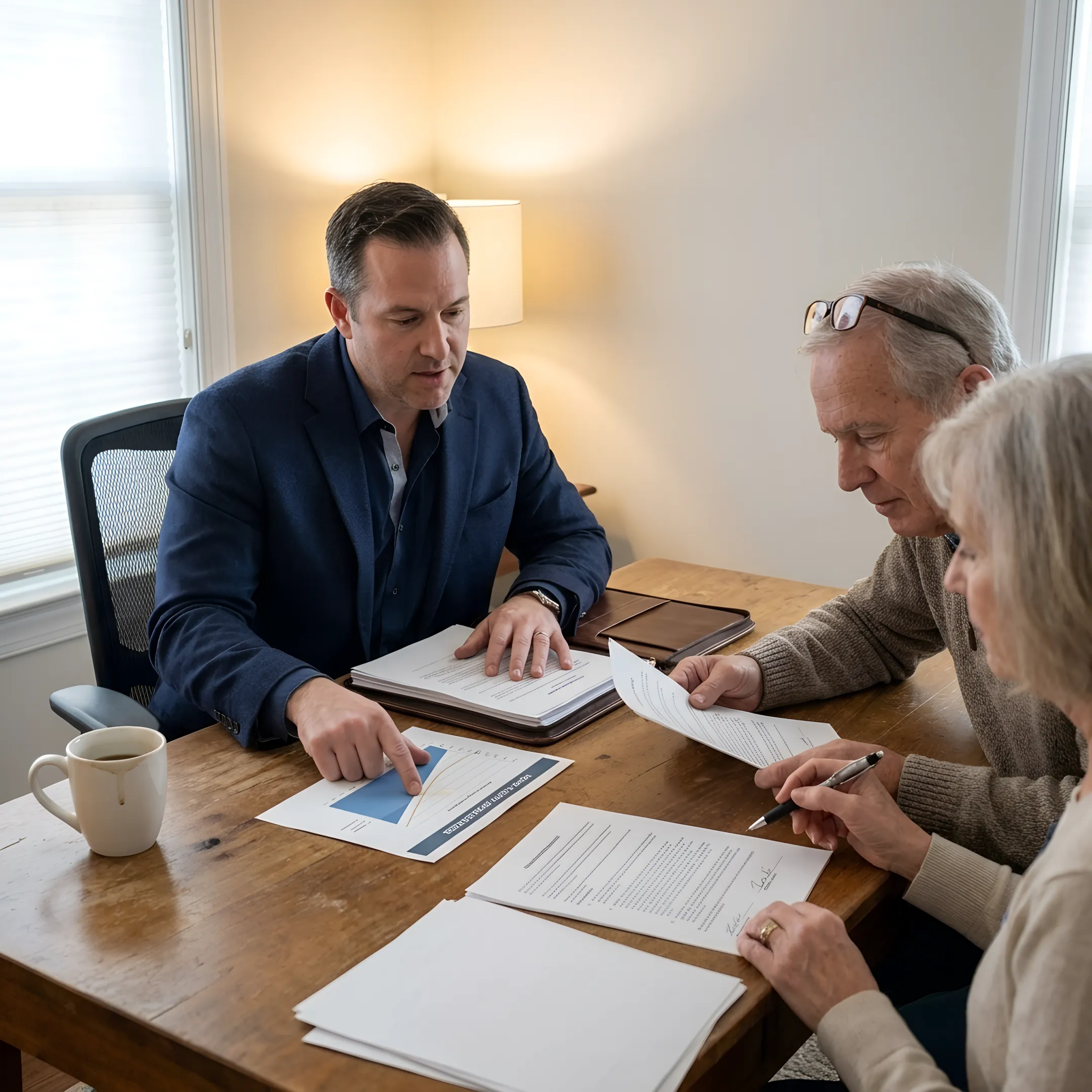 Mortgage advisor explaining home equity options