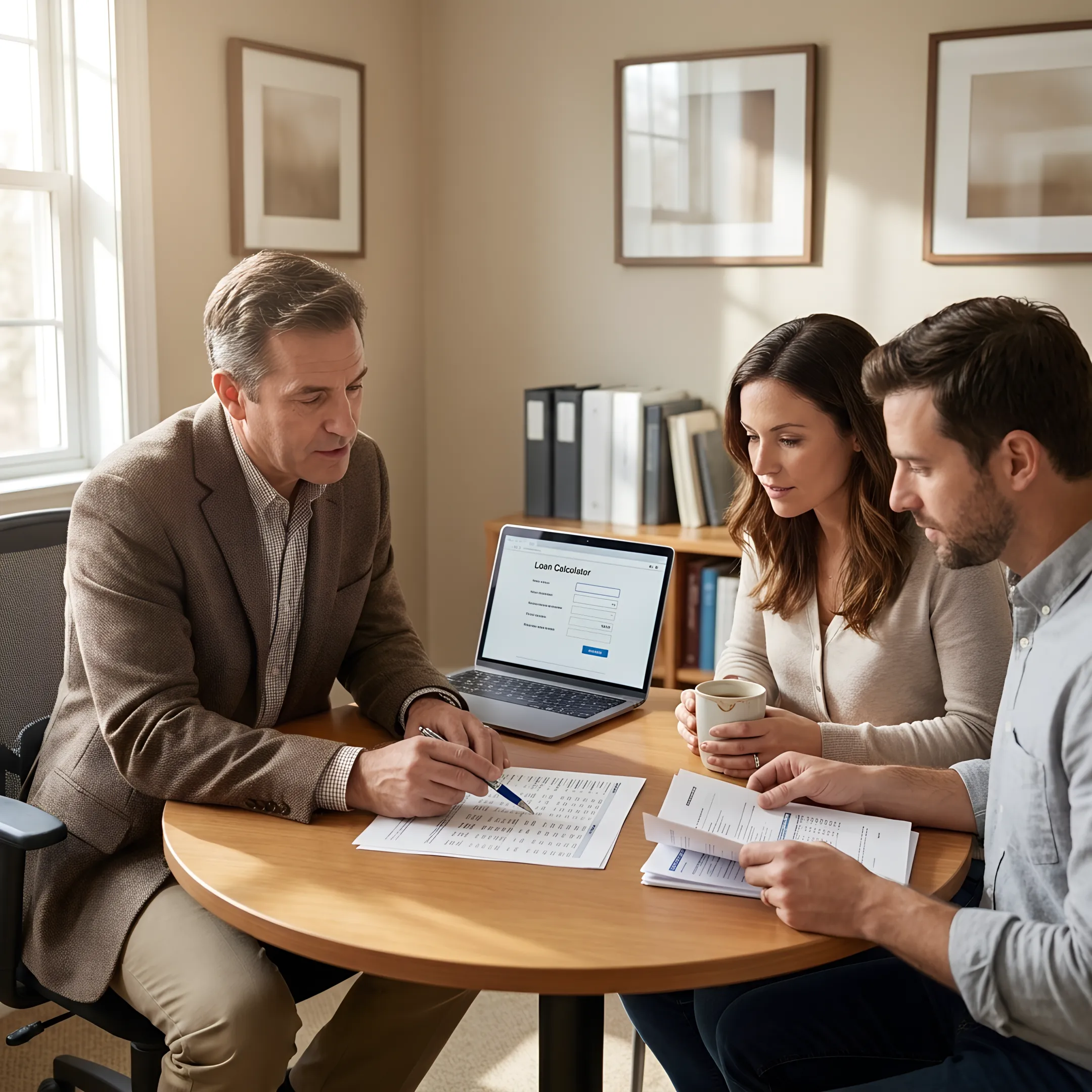 Loan officer explaining FHA mortgage options