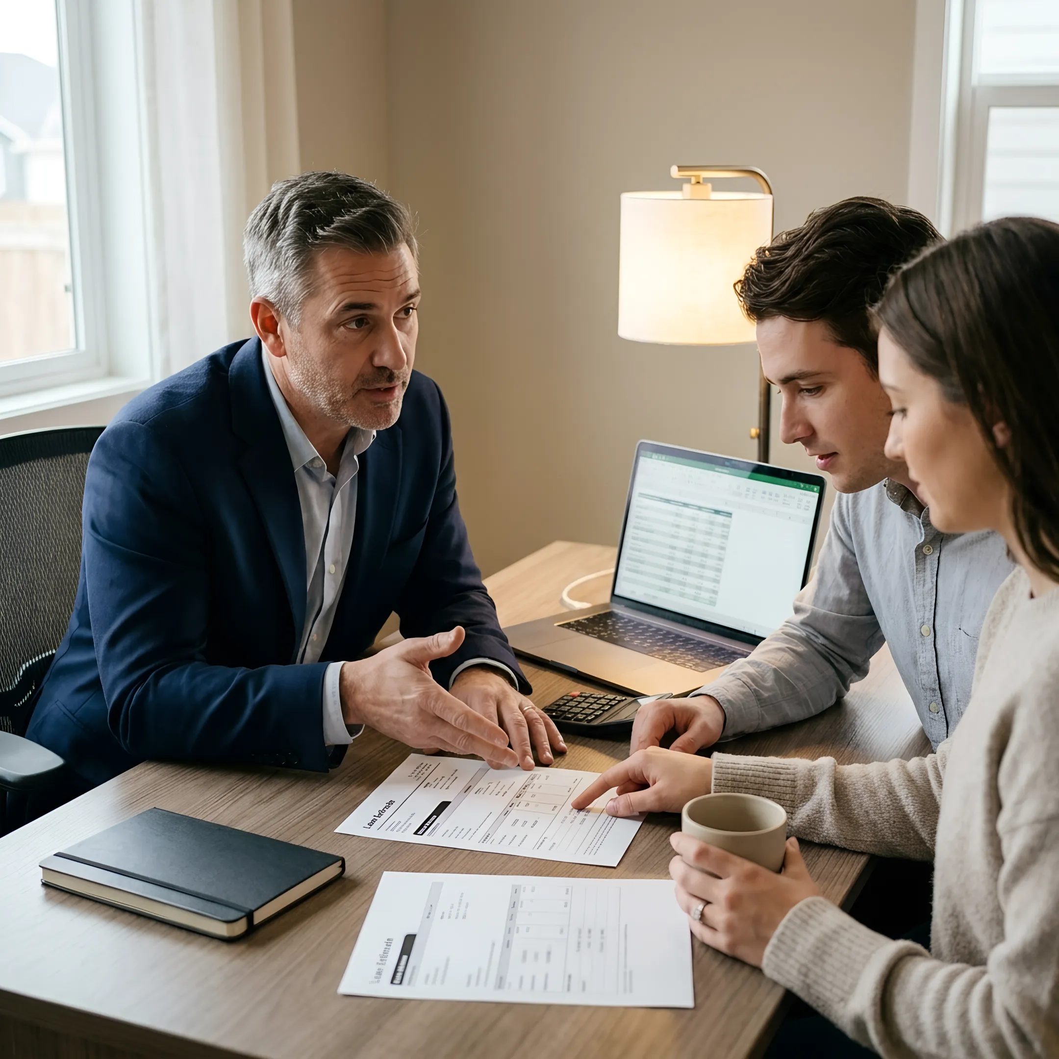 Loan officer explaining first-time buyer loan options