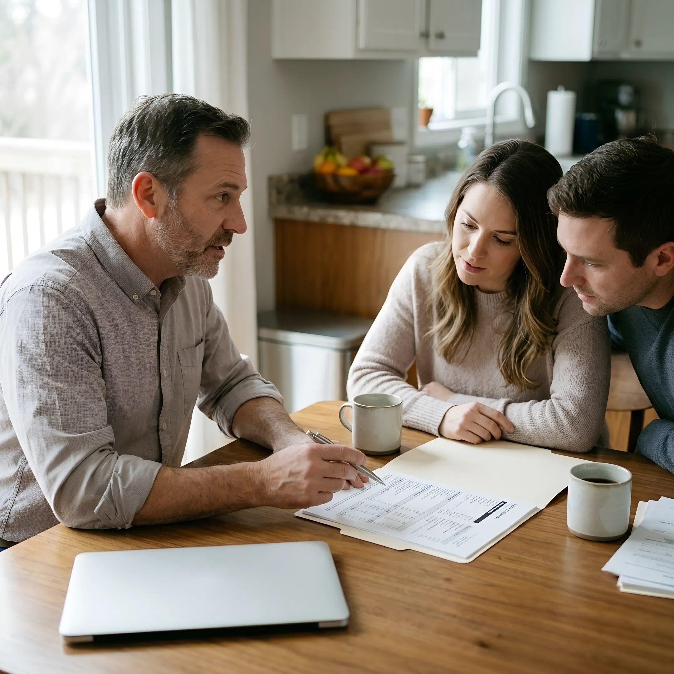 California homeowner reviewing bridge loan options with a loan officer