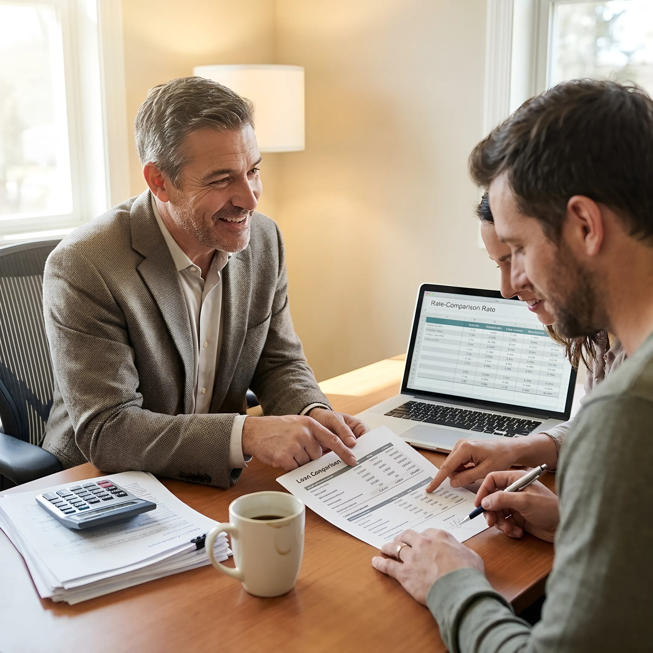 Loan officer explaining veteran mortgage options