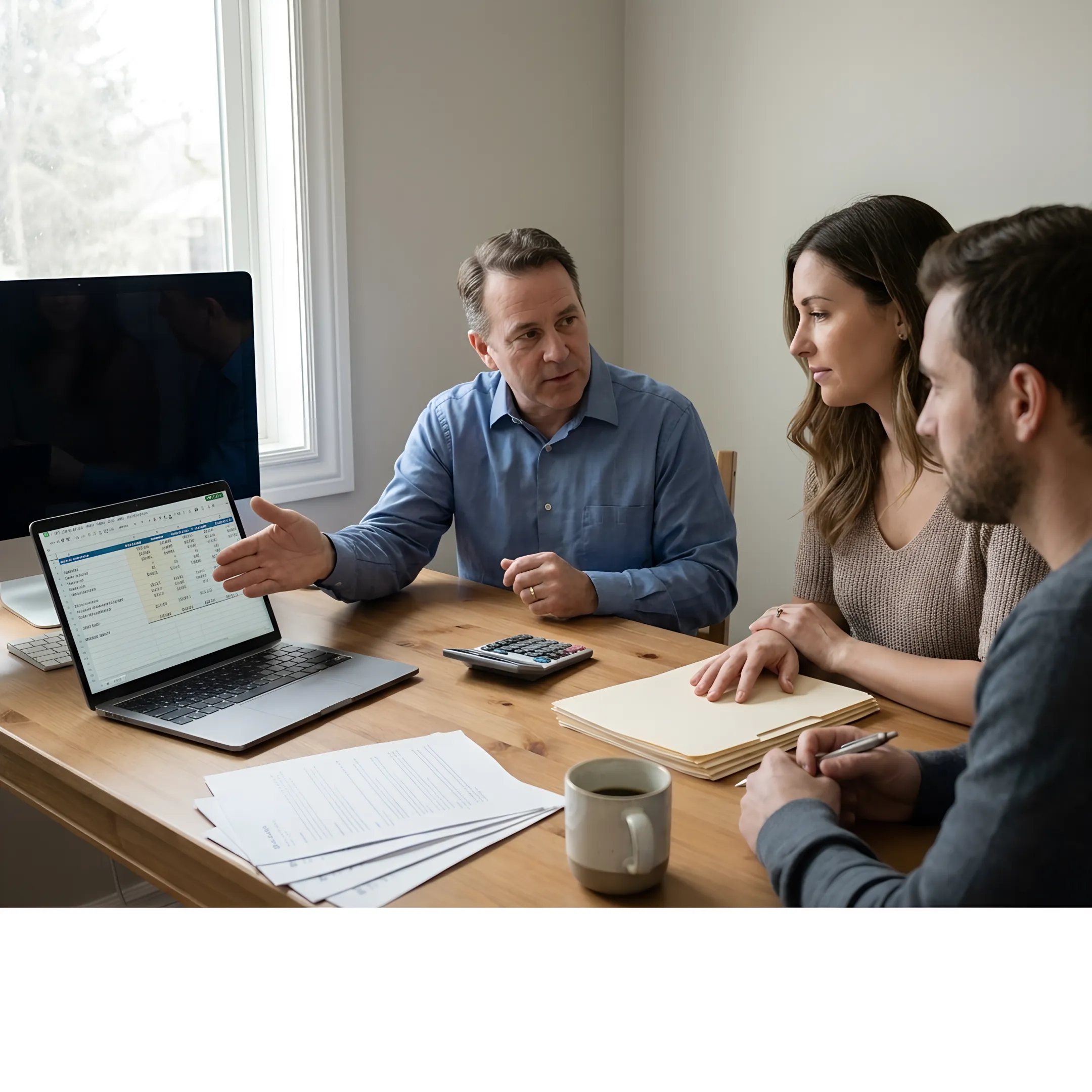 Loan officer reviewing mortgage options