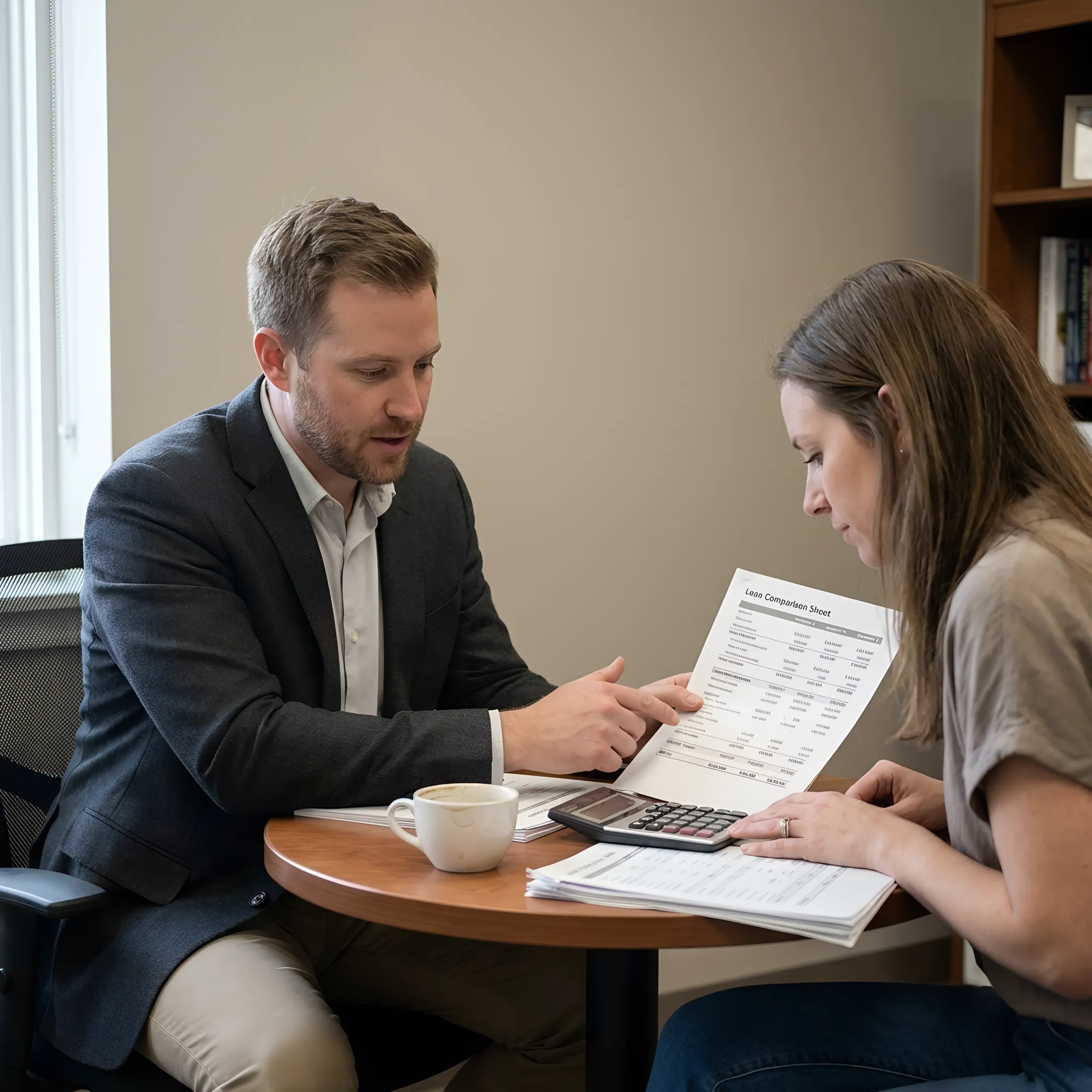 Loan officer explaining home financing options