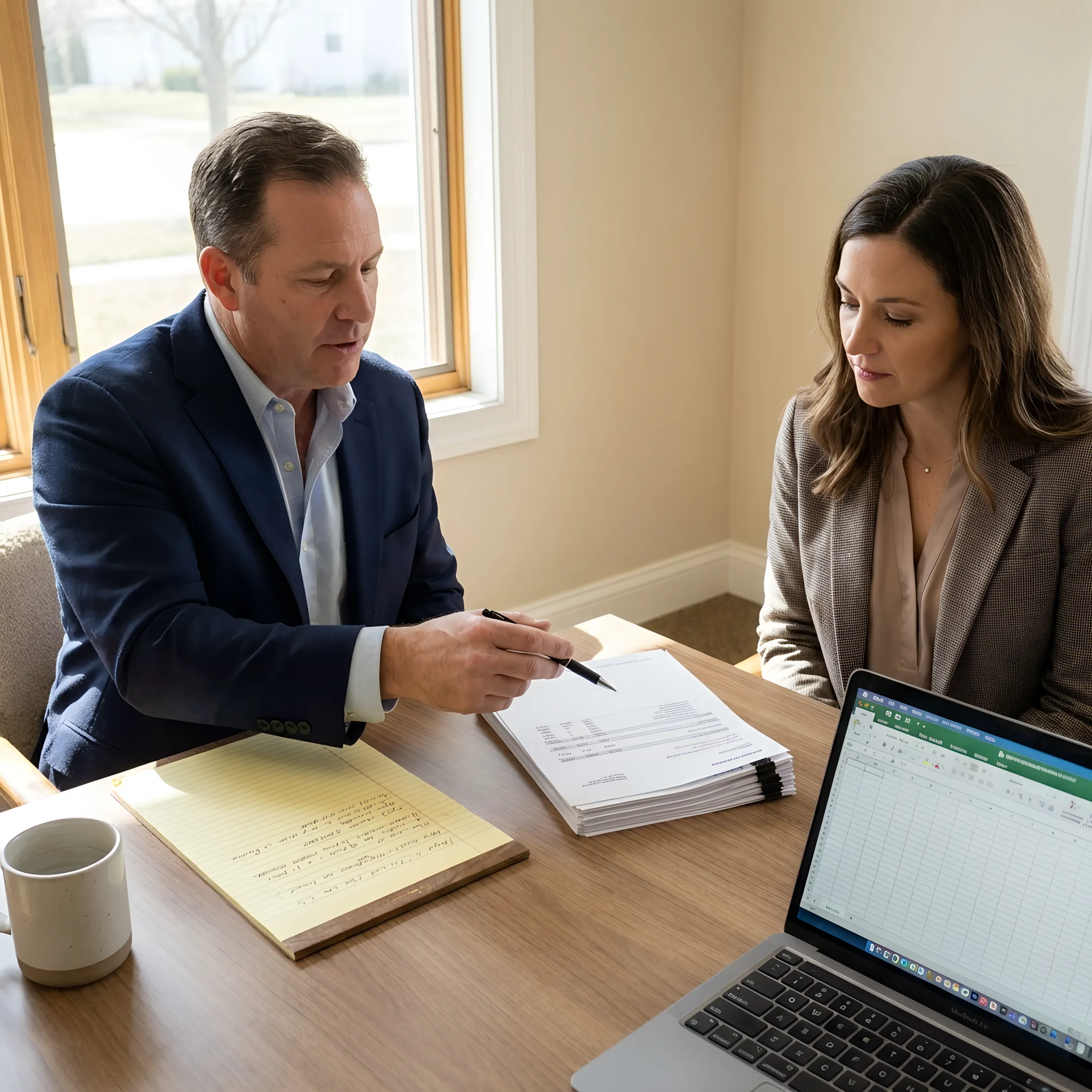 Loan officer reviewing borrower bank statements
