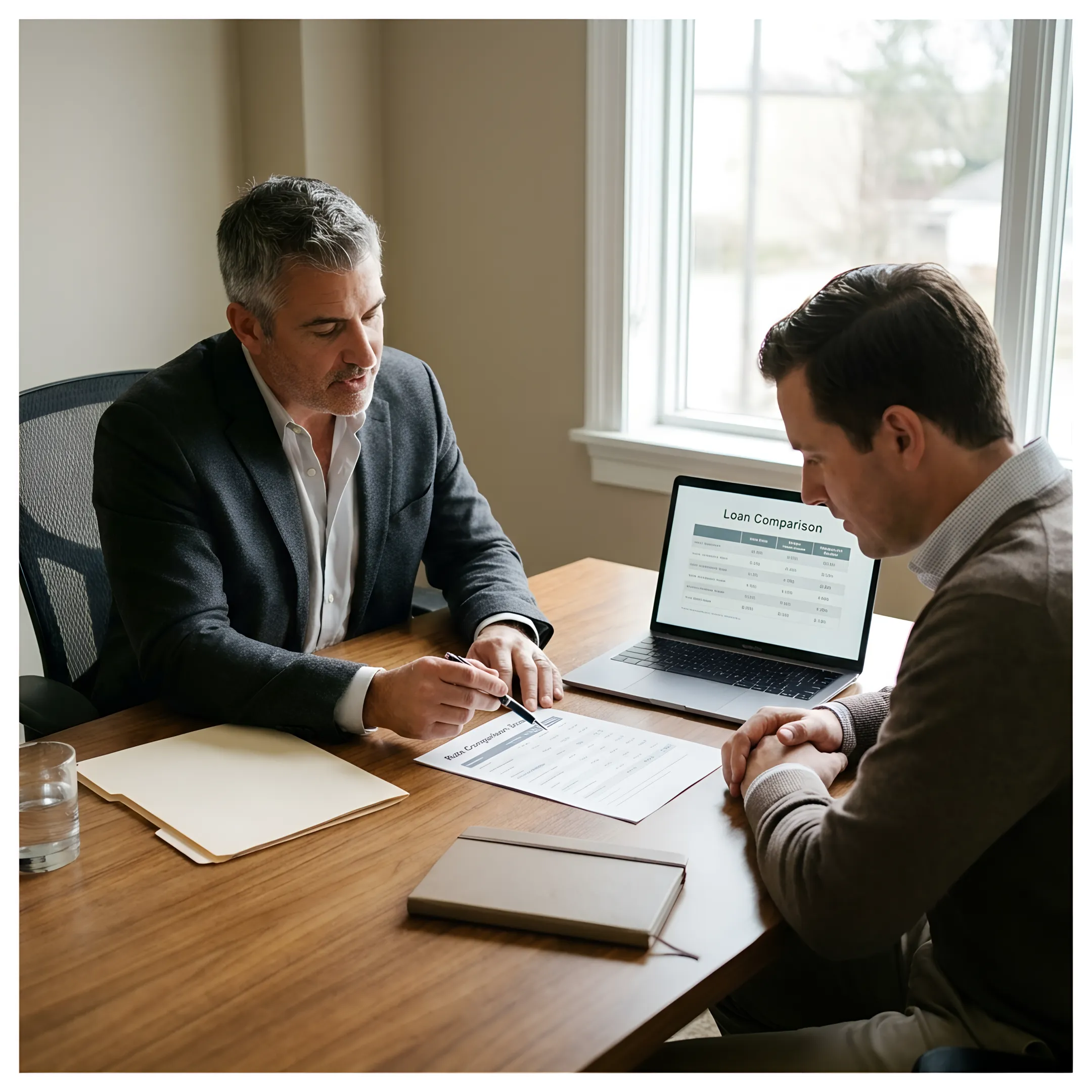 Loan officer discussing investment loan options
