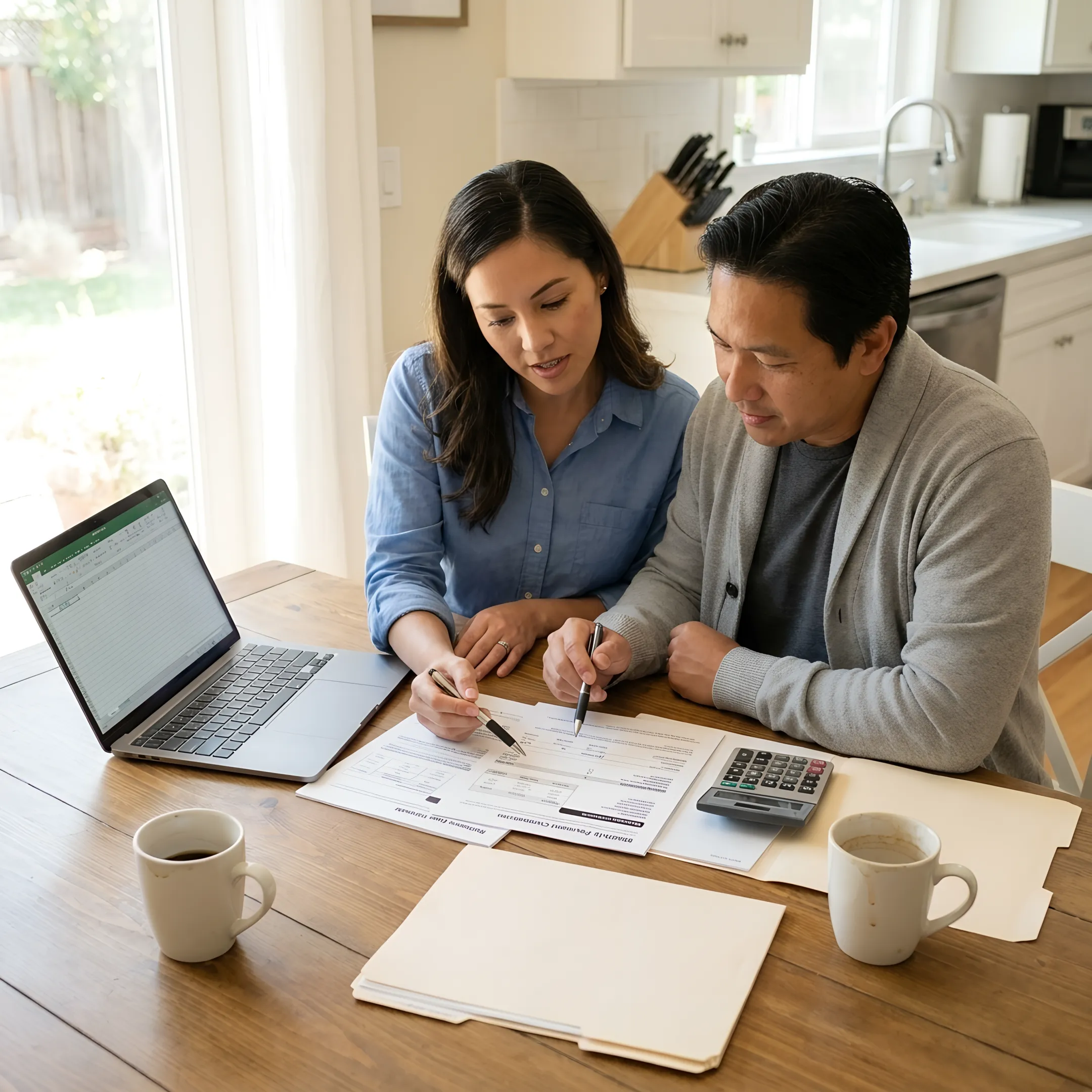 California homeowner reviewing mortgage refinance options