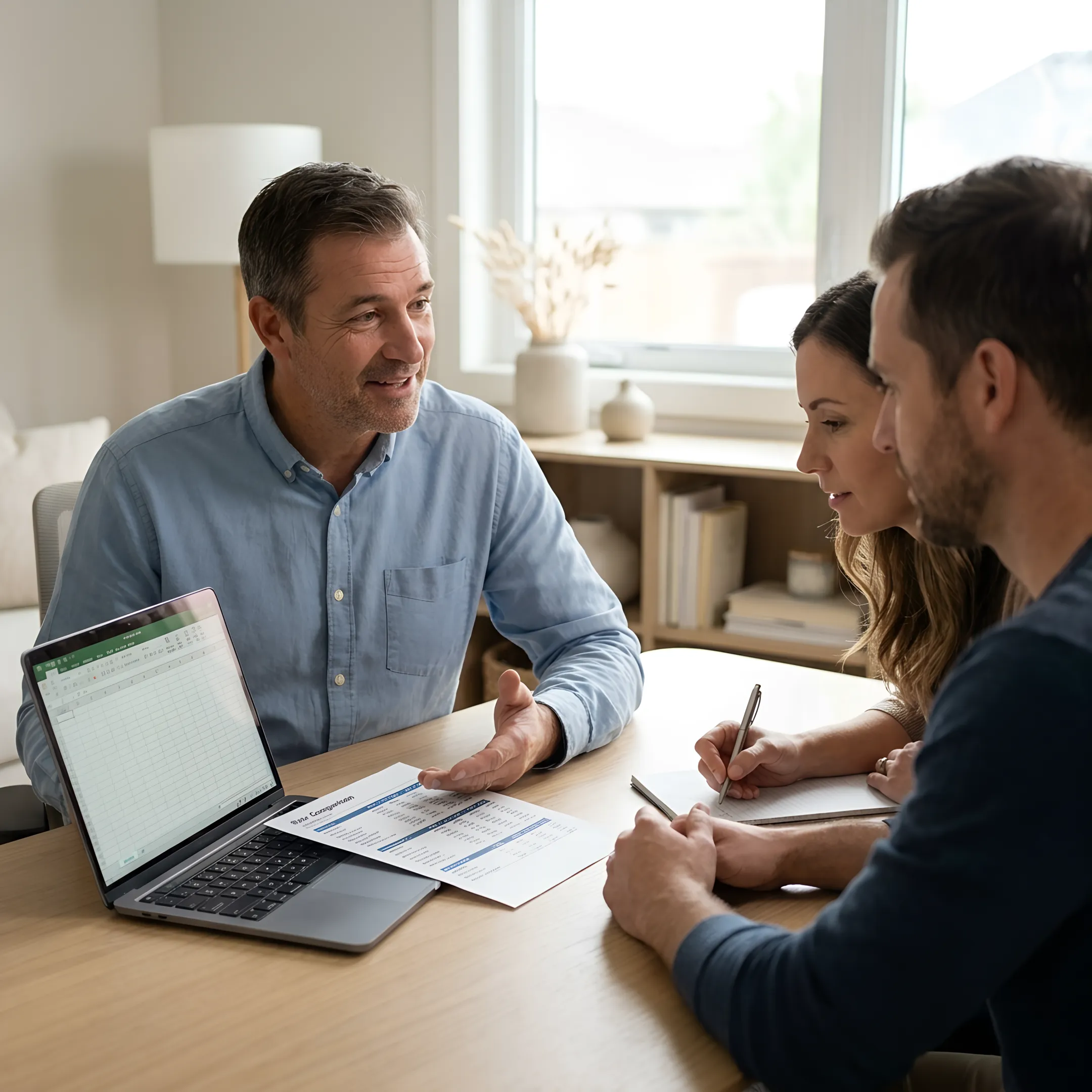 Loan officer explaining mortgage choices