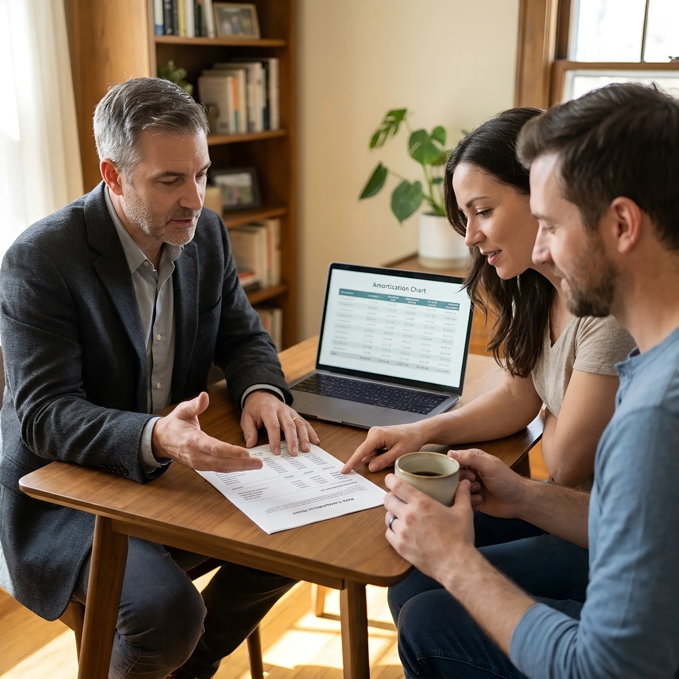 Loan officer explaining mortgage options