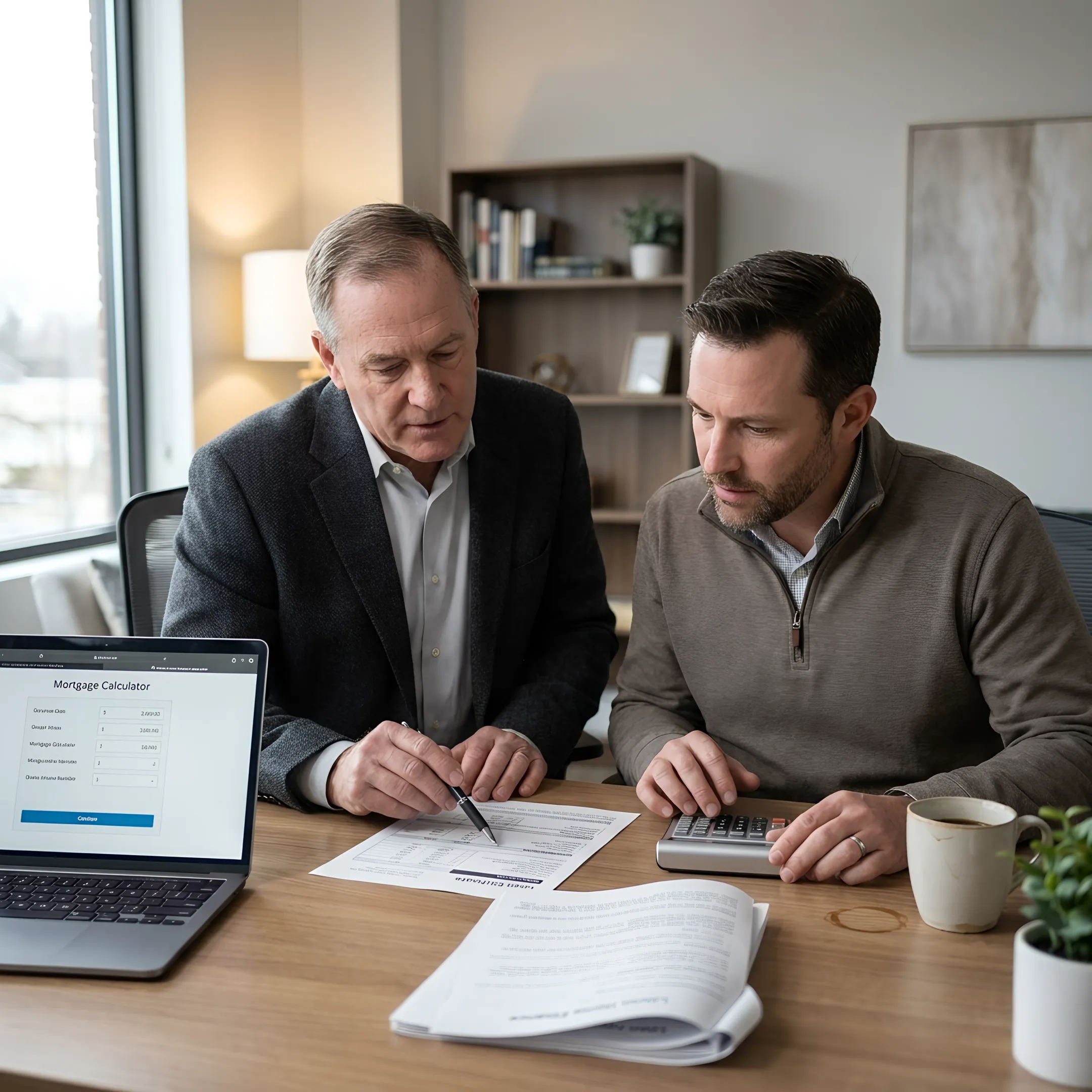 Loan officer reviewing investment property loan steps