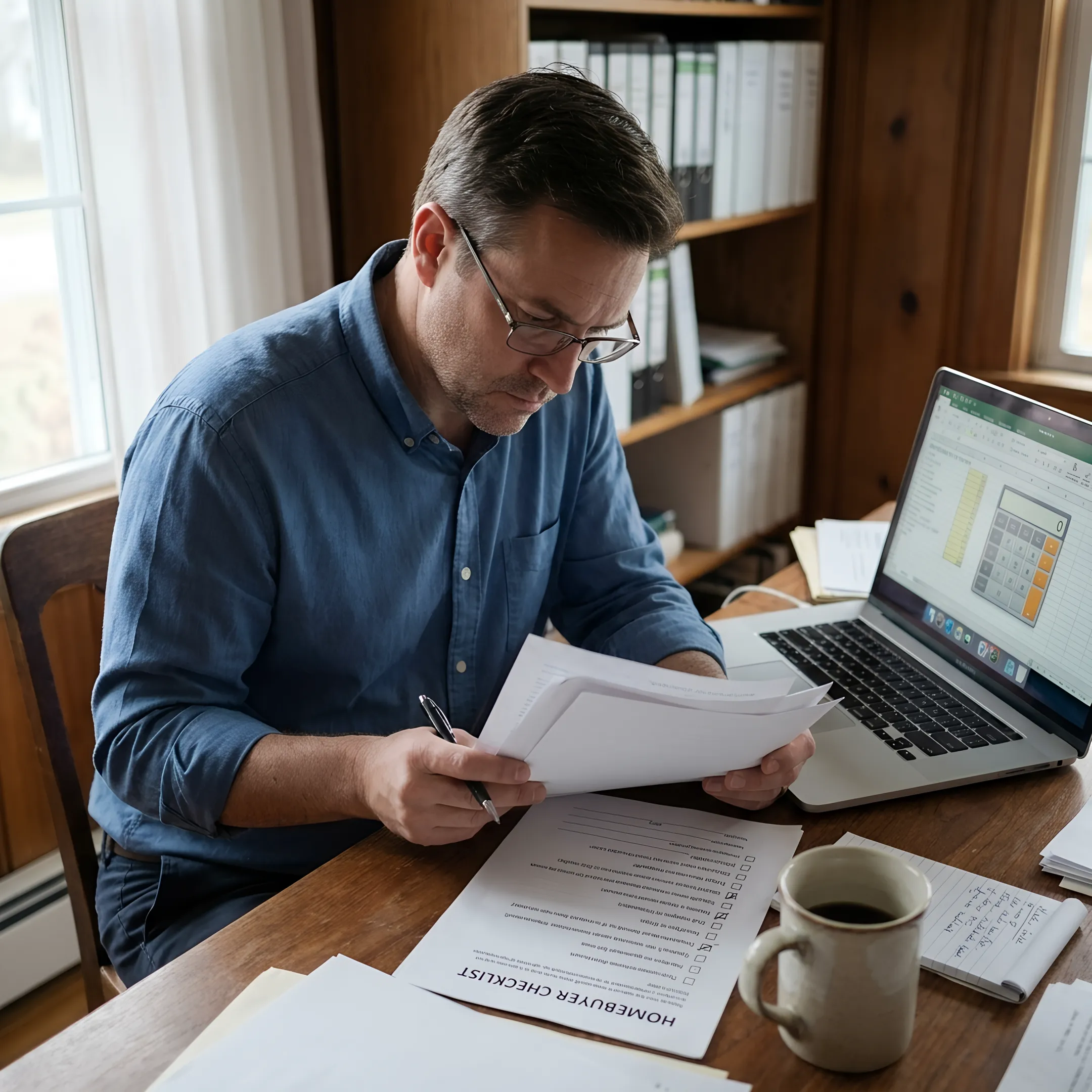 Loan officer reviewing home buyer documents