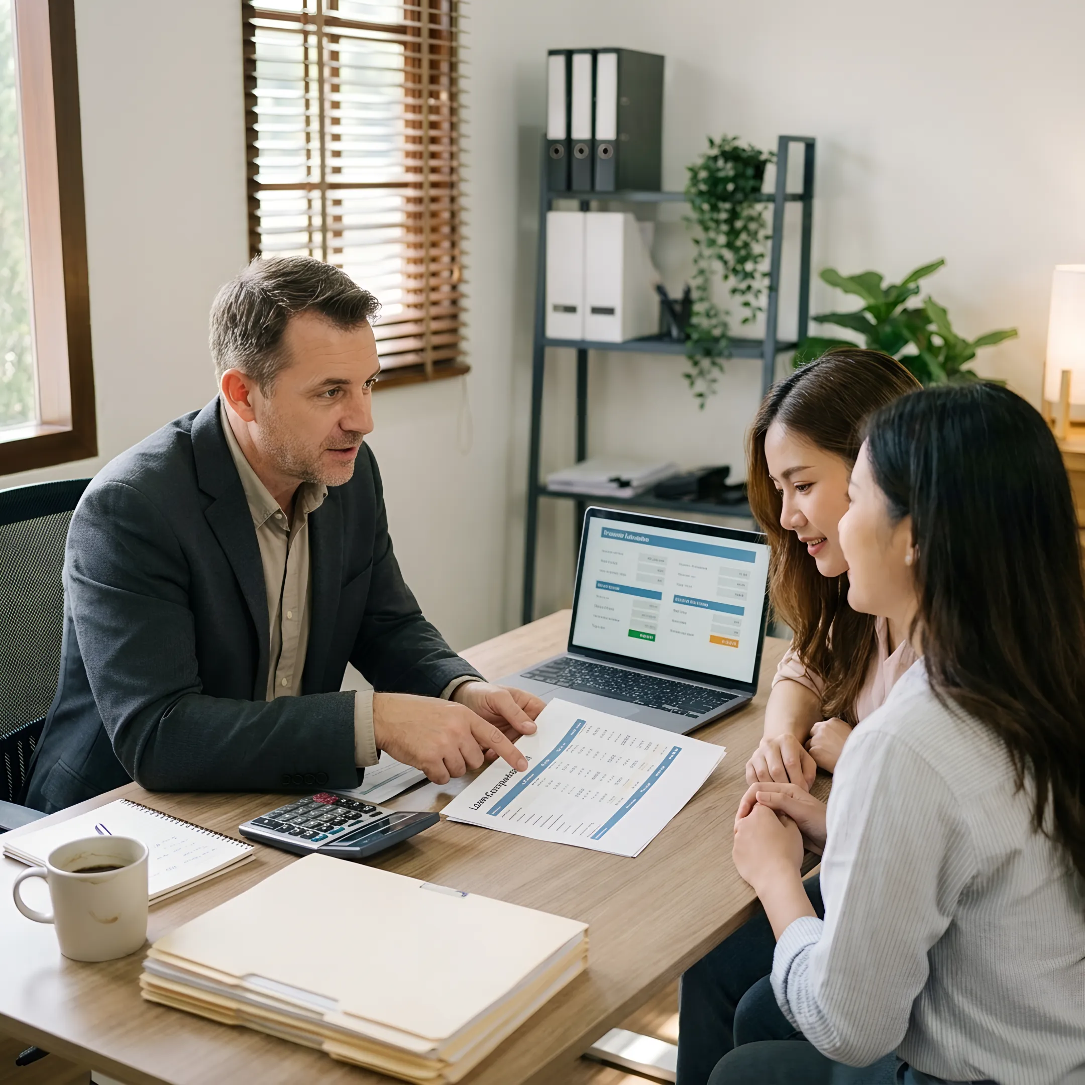 Loan officer reviewing first-time homebuyer documents