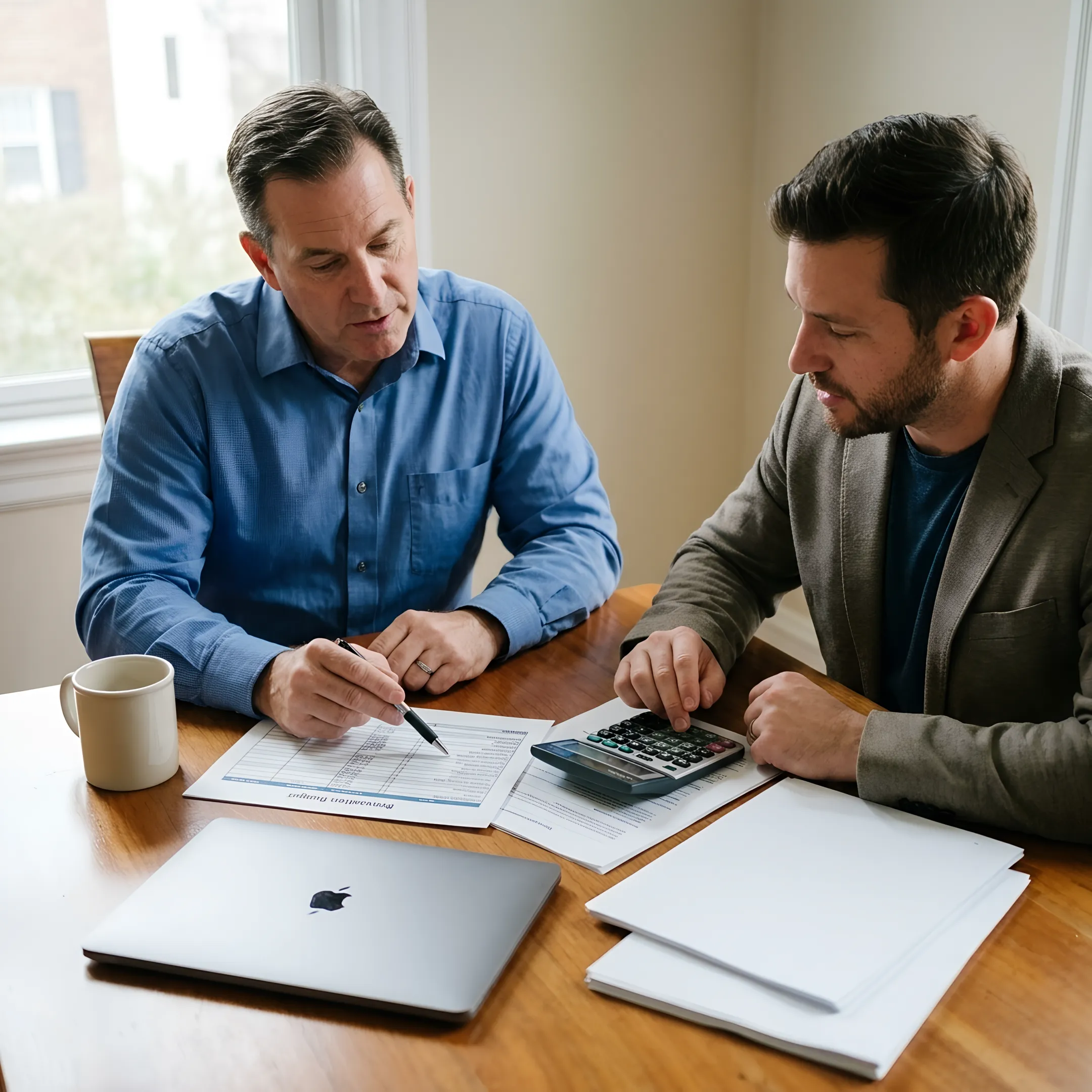 Loan officer reviewing investment property financing documents