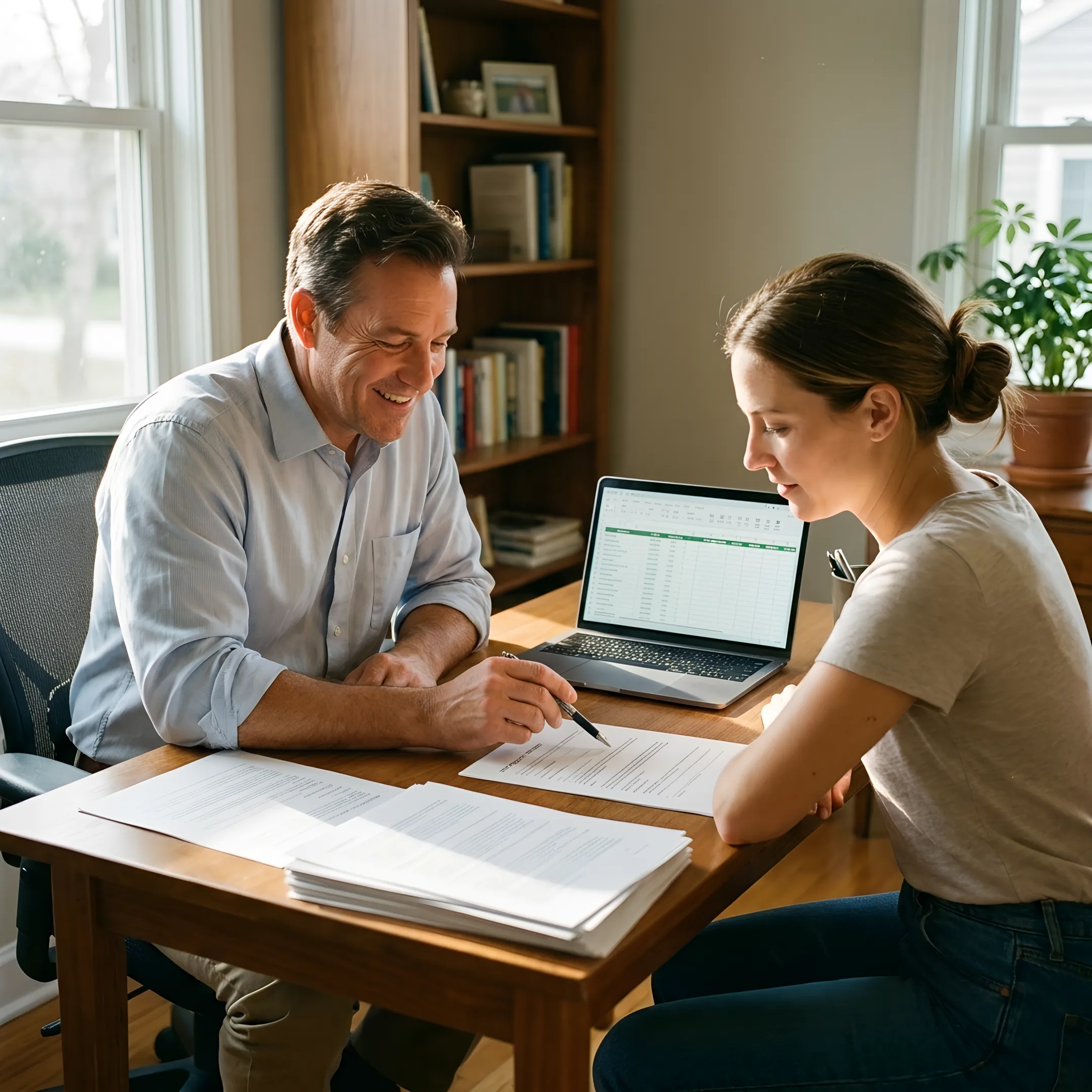 First-time homebuyer reviewing mortgage documents in Irvine