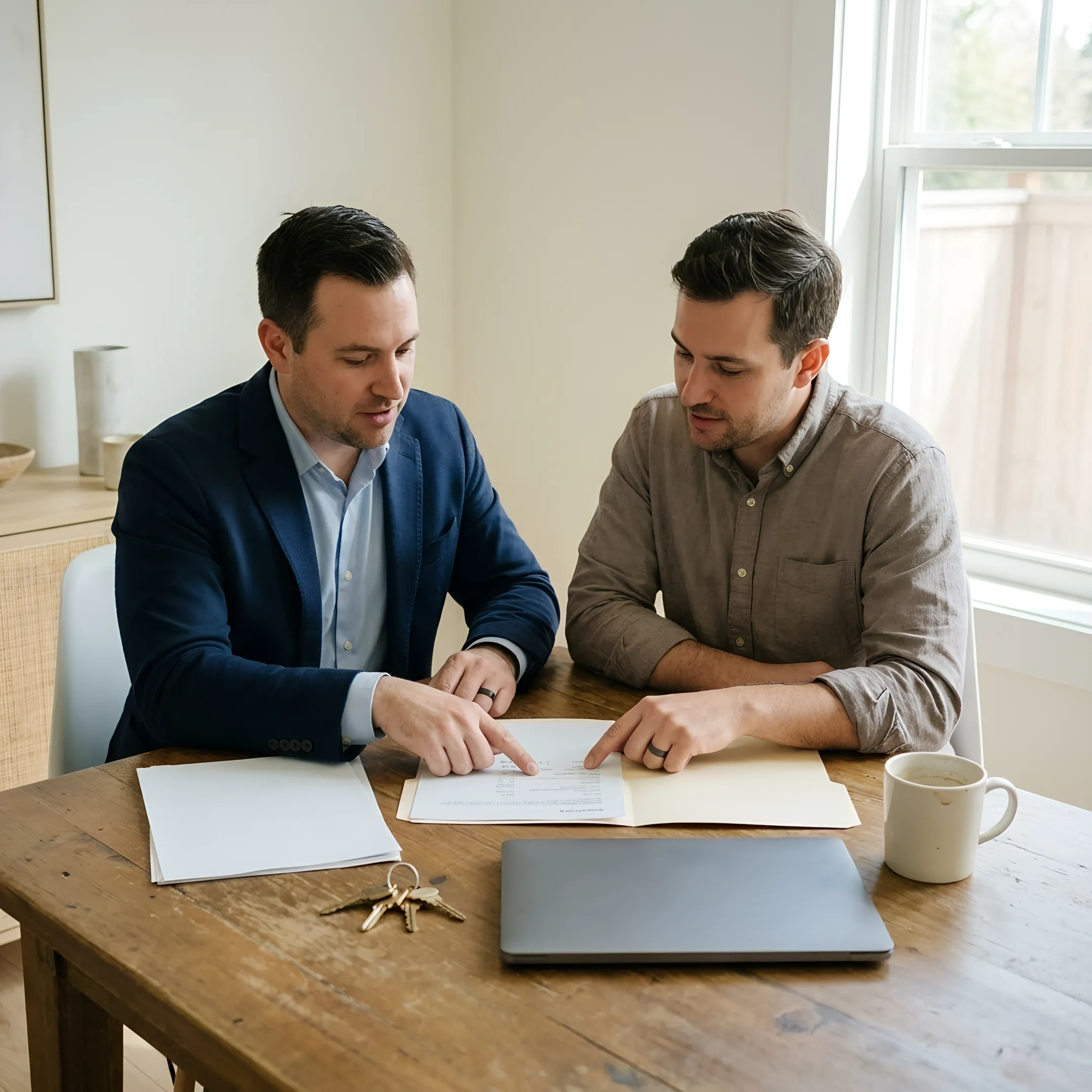 California home buyers discussing mortgage options