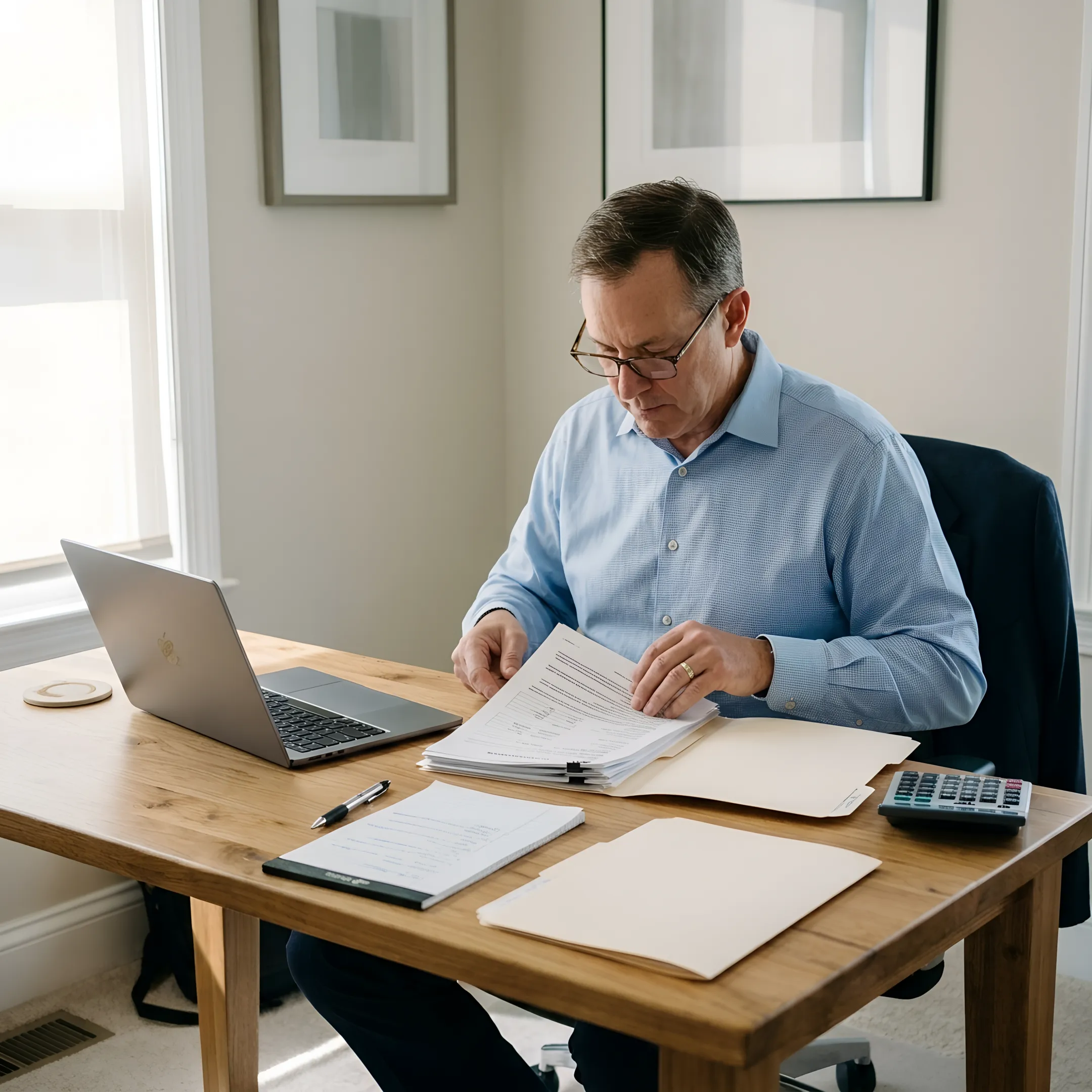 Loan officer reviewing mortgage documents