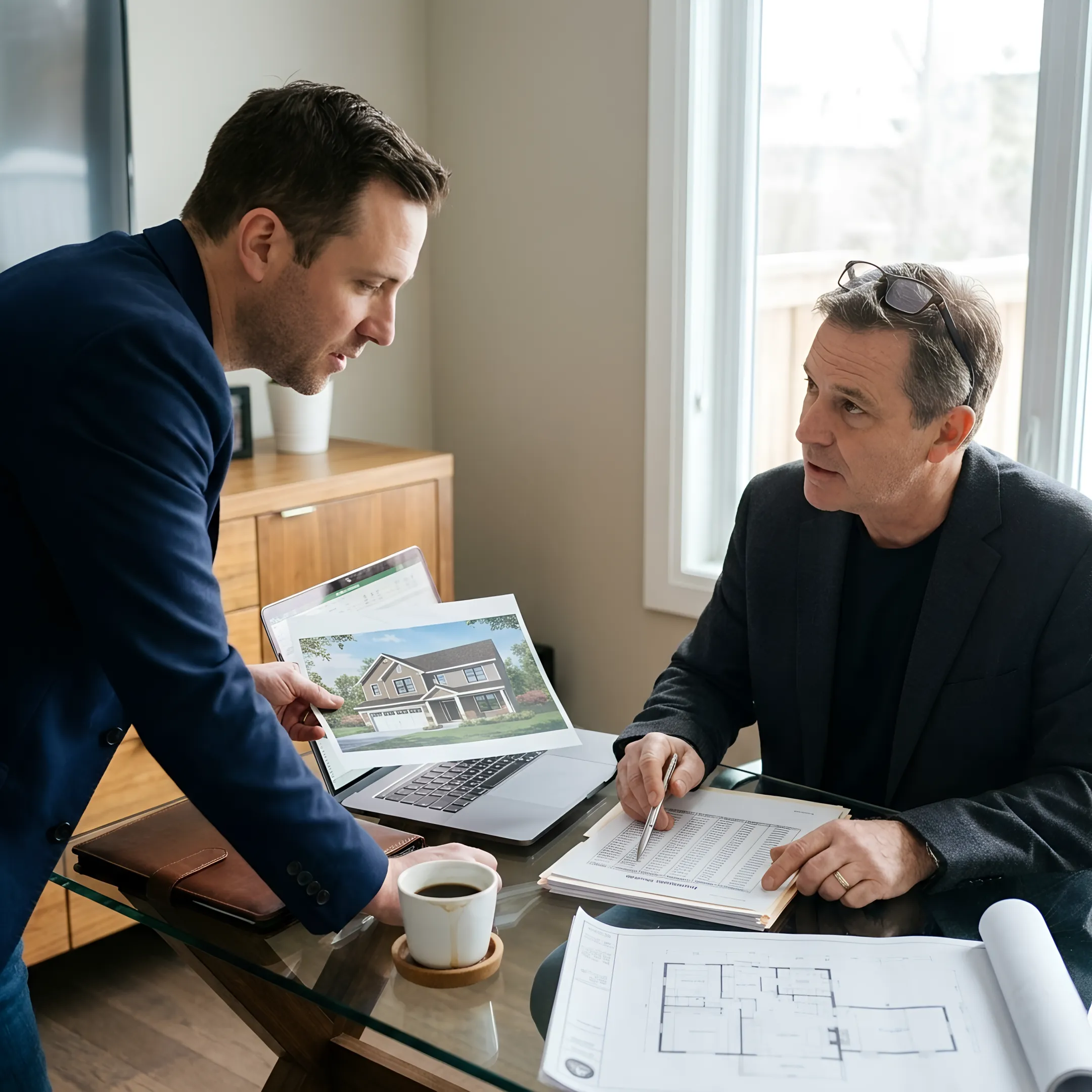 Real estate investor reviewing fix and flip loan documents