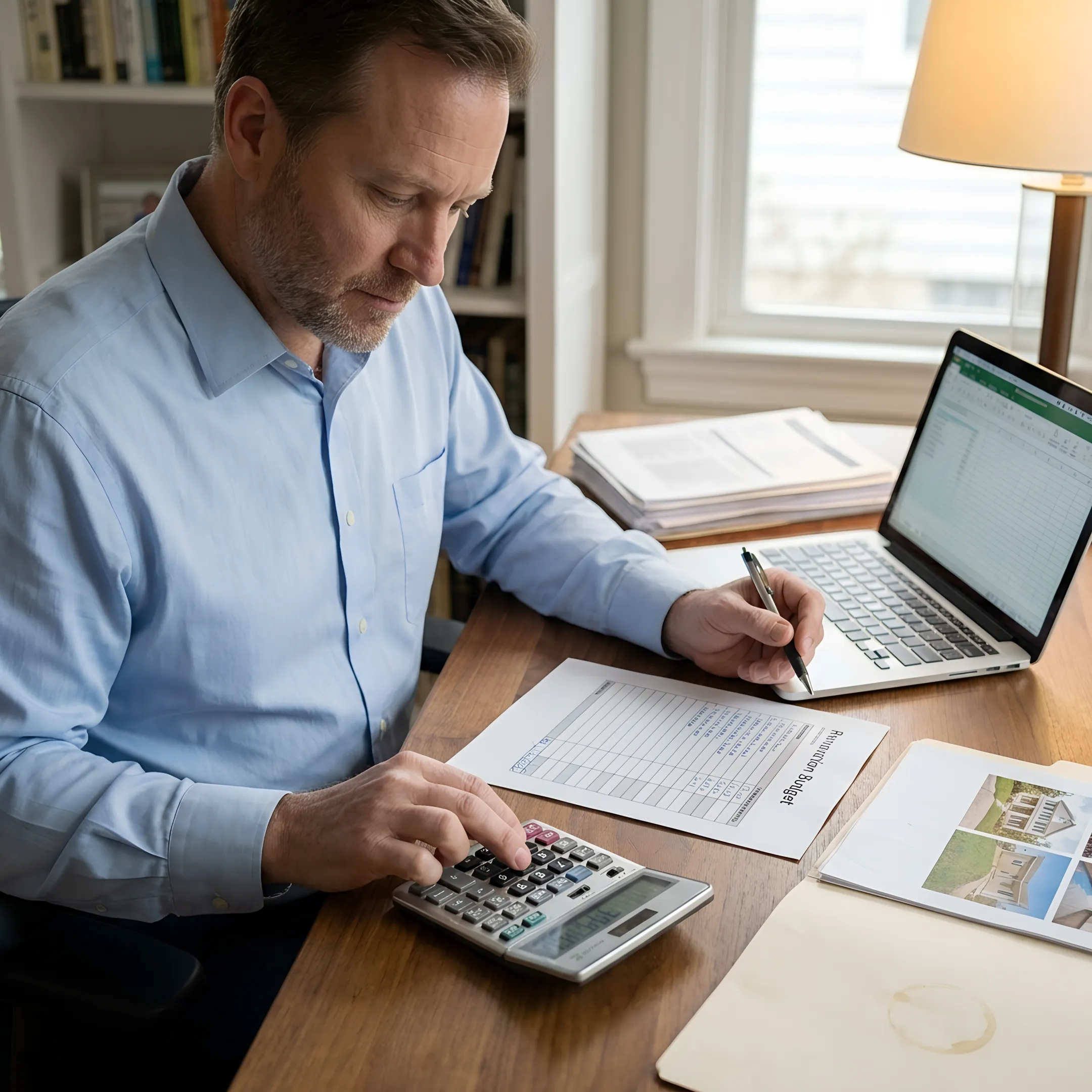 Loan officer reviewing investment property financing documents