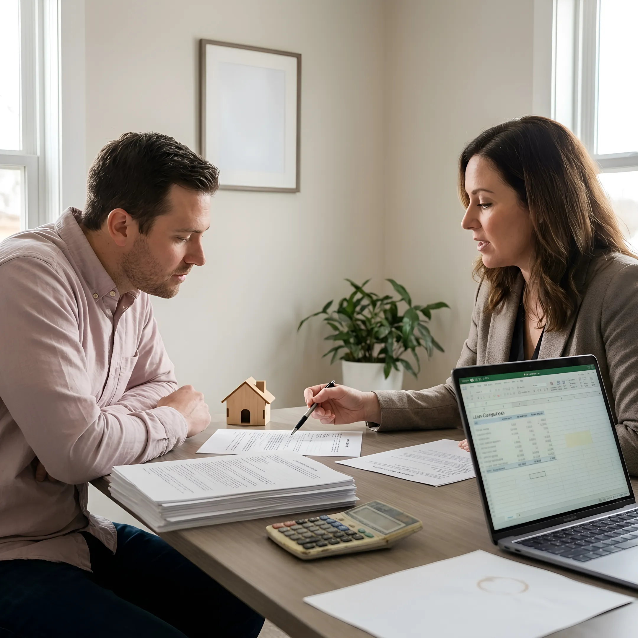 California homeowner discussing refinance loan options
